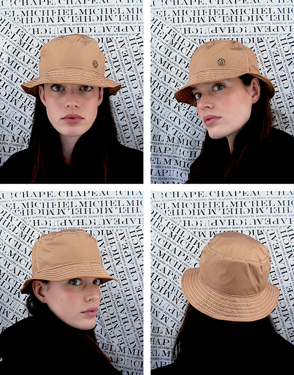 Jason - bob pliable en nylon beige, waterproof.