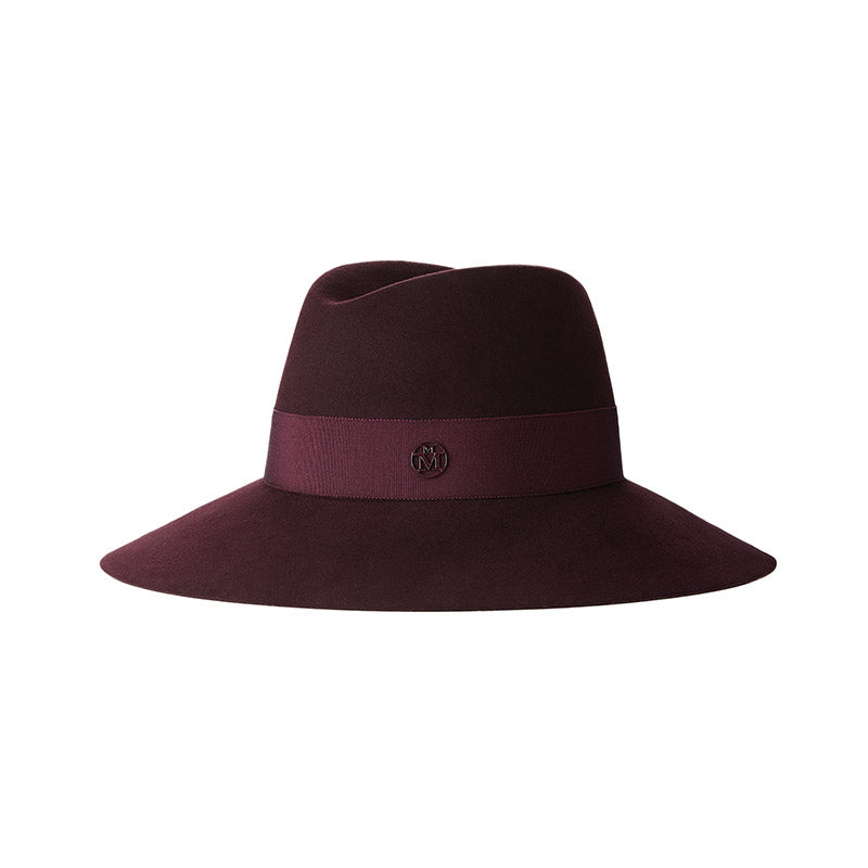 Kate - fedora en feutre de lapin bordeaux, waterproof.