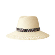 Kate - fedora en paille avec détail en tweed.