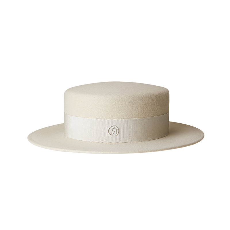 Kiki - canotier en feutre blanc. waterproof.