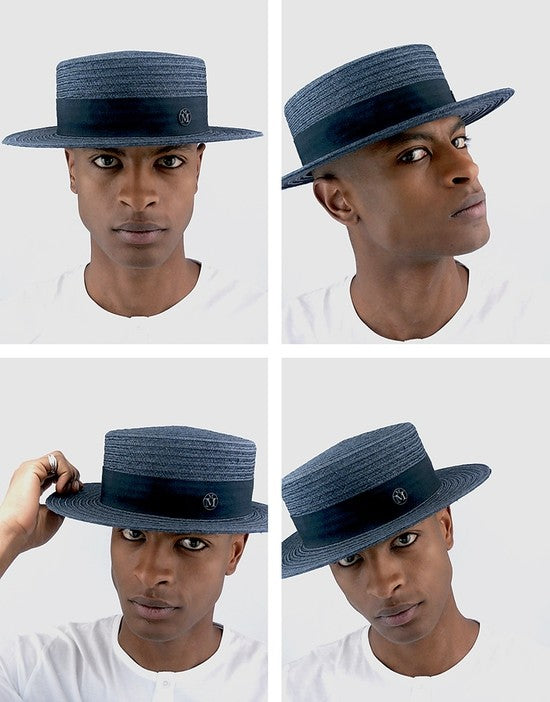 美品　maison MICHEL paris サックスブルー　ウール　ハット　Ｍ Maison Michel Paris Virginie Light Blue Fedora Hat Size M