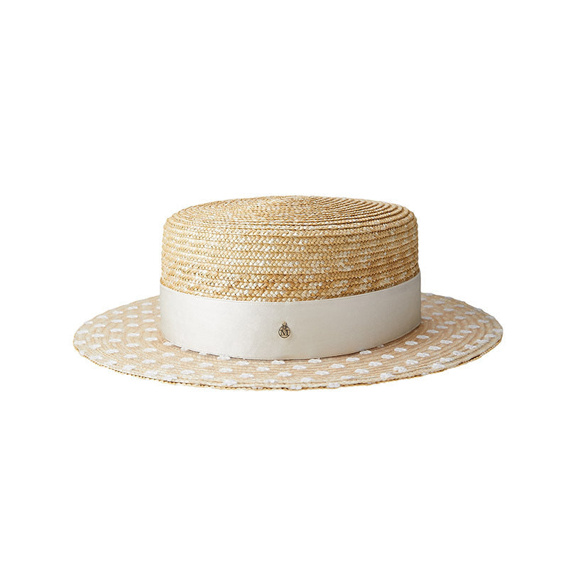 Kiki - chapeau canotier en paille de blé naturelle.