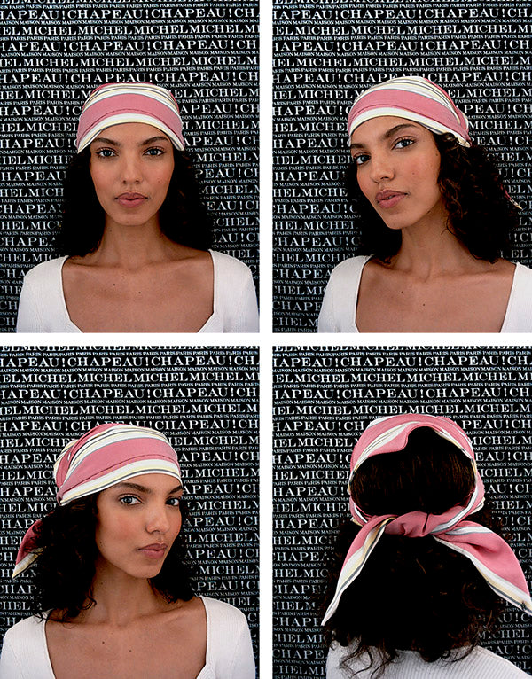 Leila - Bandeau en tissu multicolore lavé pour un effet doux au toucher.