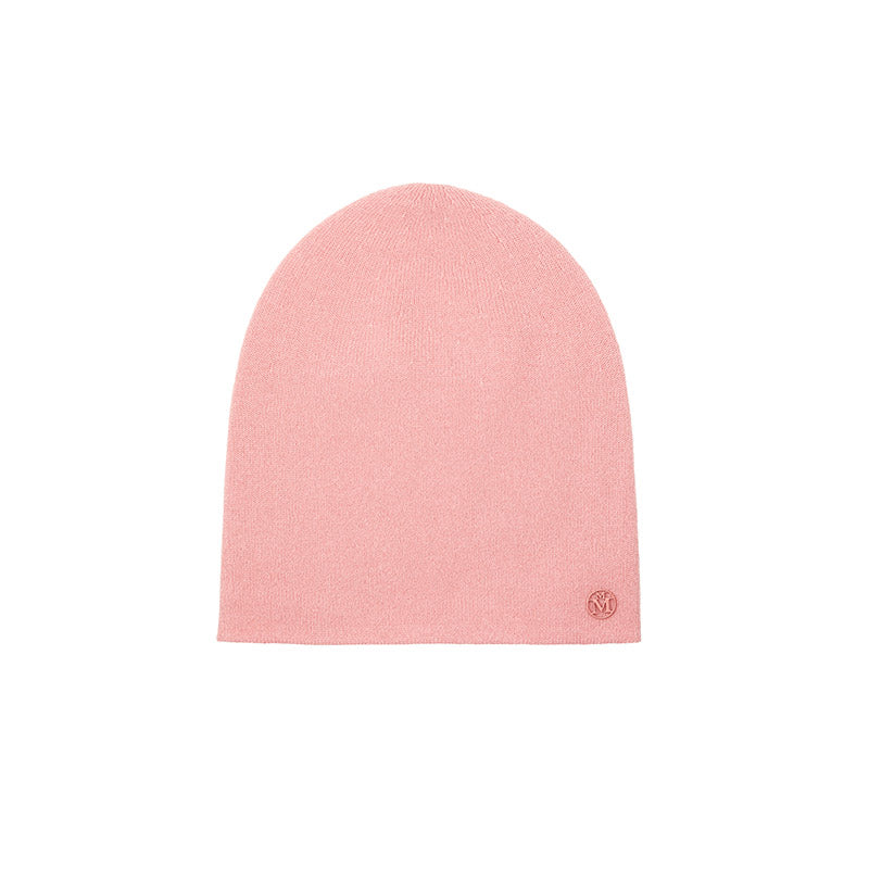 Loli - Bonnet en cachemire rose floral.