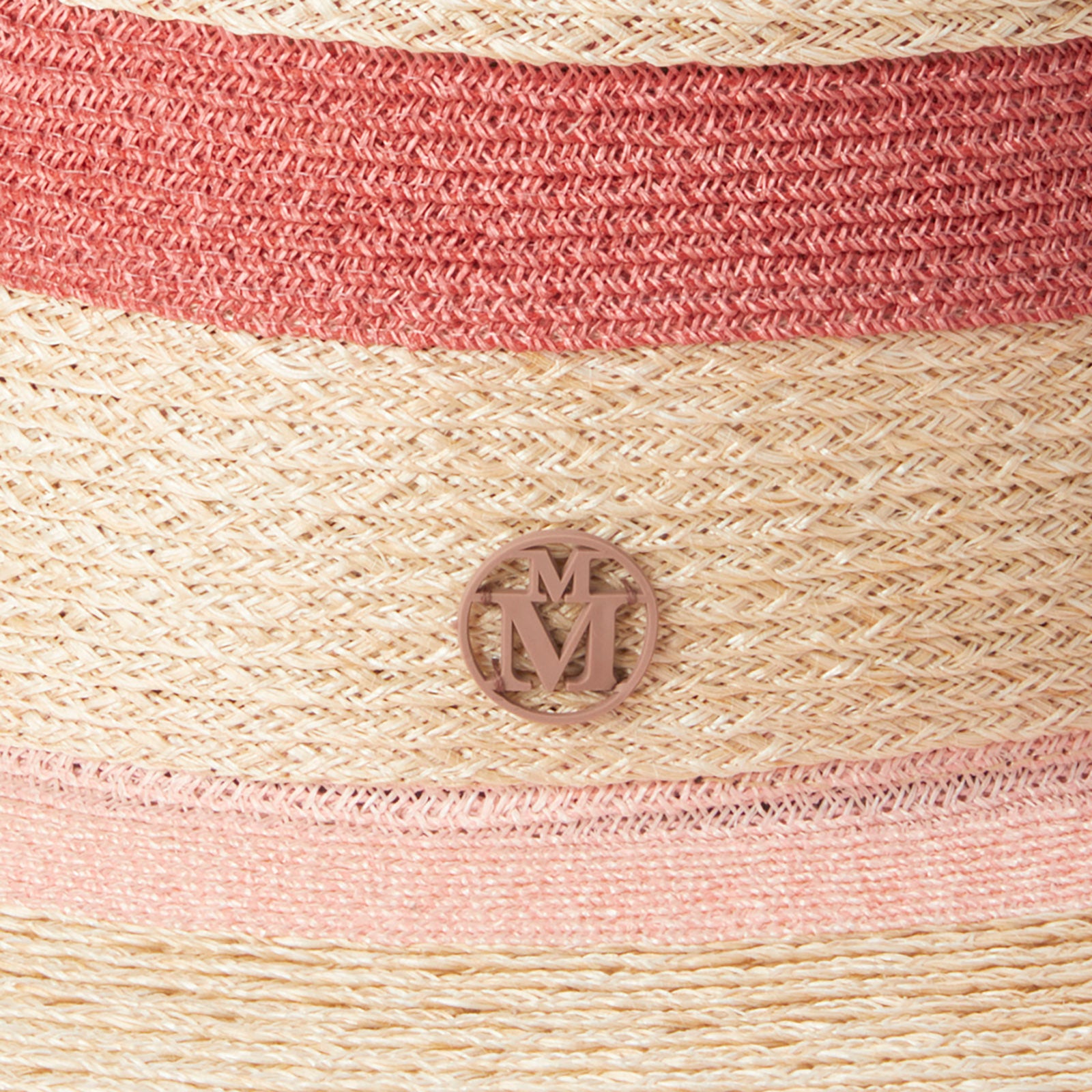 Loulou - Chapeau en paille couleurs naturelle et rose avec des oreilles de chat.