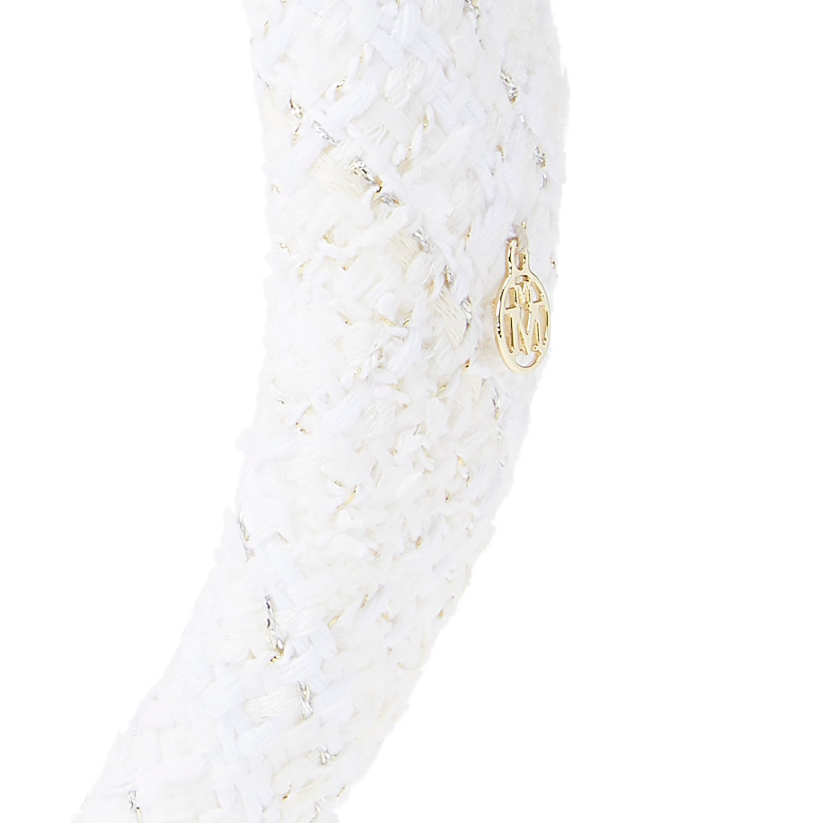 Miwa - Bandeau en tweed blanc et doré.