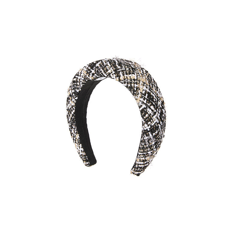 Miwa - Serre-tête en tweed multicolore.