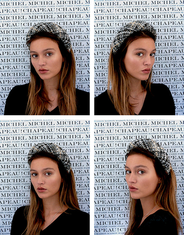 Miwa - Serre-tête en tweed multicolore.