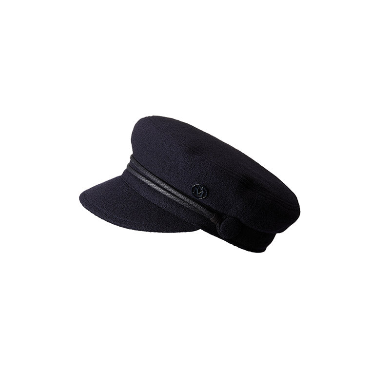 New Abby - casquette officier en laine bleu marine.