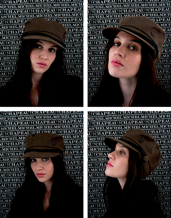New Abby - Casquette en tissu marron foncé.
