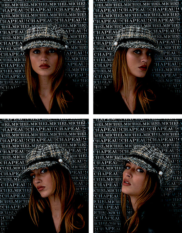 New Abby - Casquette en tweed multicolore.