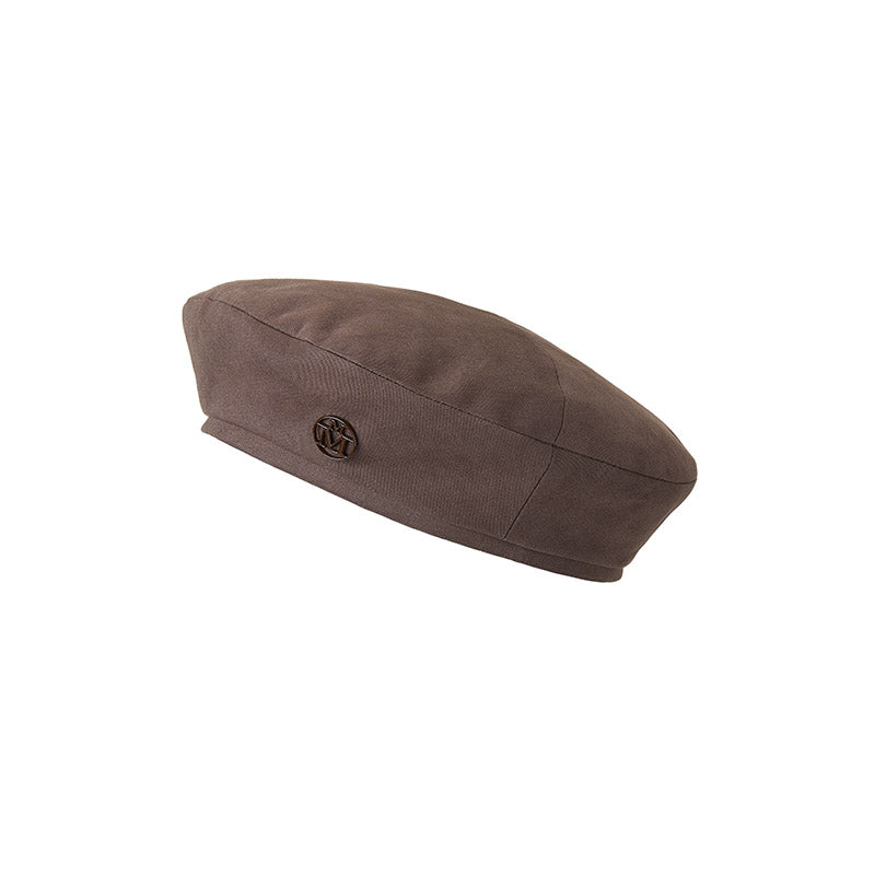 New Billy - Béret en tissu marron foncé.