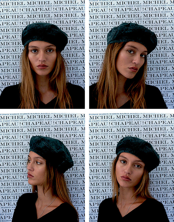 New Billy - Béret en velours gris.