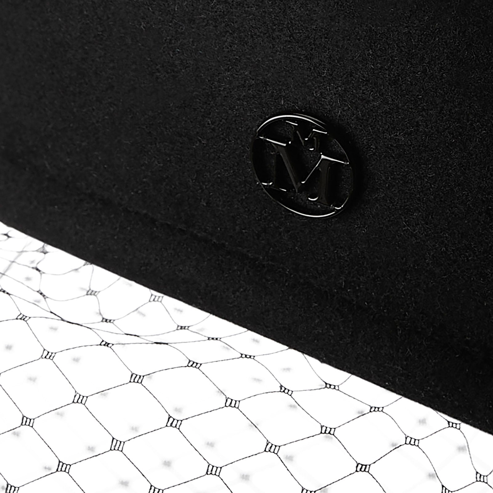 New Bonnie Veil - chapeau béret en feutre noir.