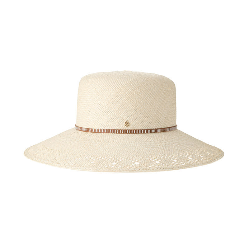 New Kendall - Chapeau cloche en paille orné d’un ruban simili.