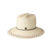 New Liana - Chapeau cloche en paille brisa avec un motif tressé à la main sur les bords.