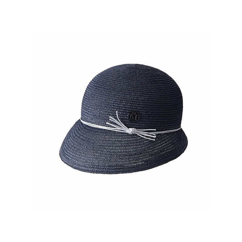 Patty - visière en paille navy pour enfant.
