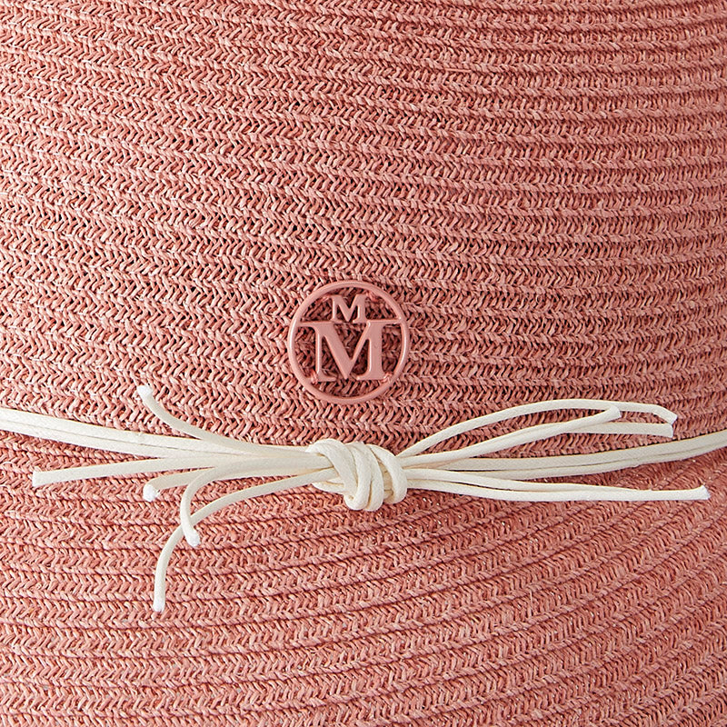Patty - visière en paille rose pour enfant.