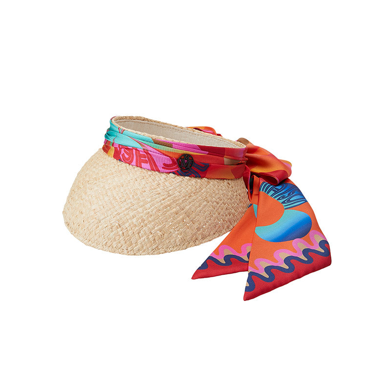 Patty - chapeau visière en paille de raphia.