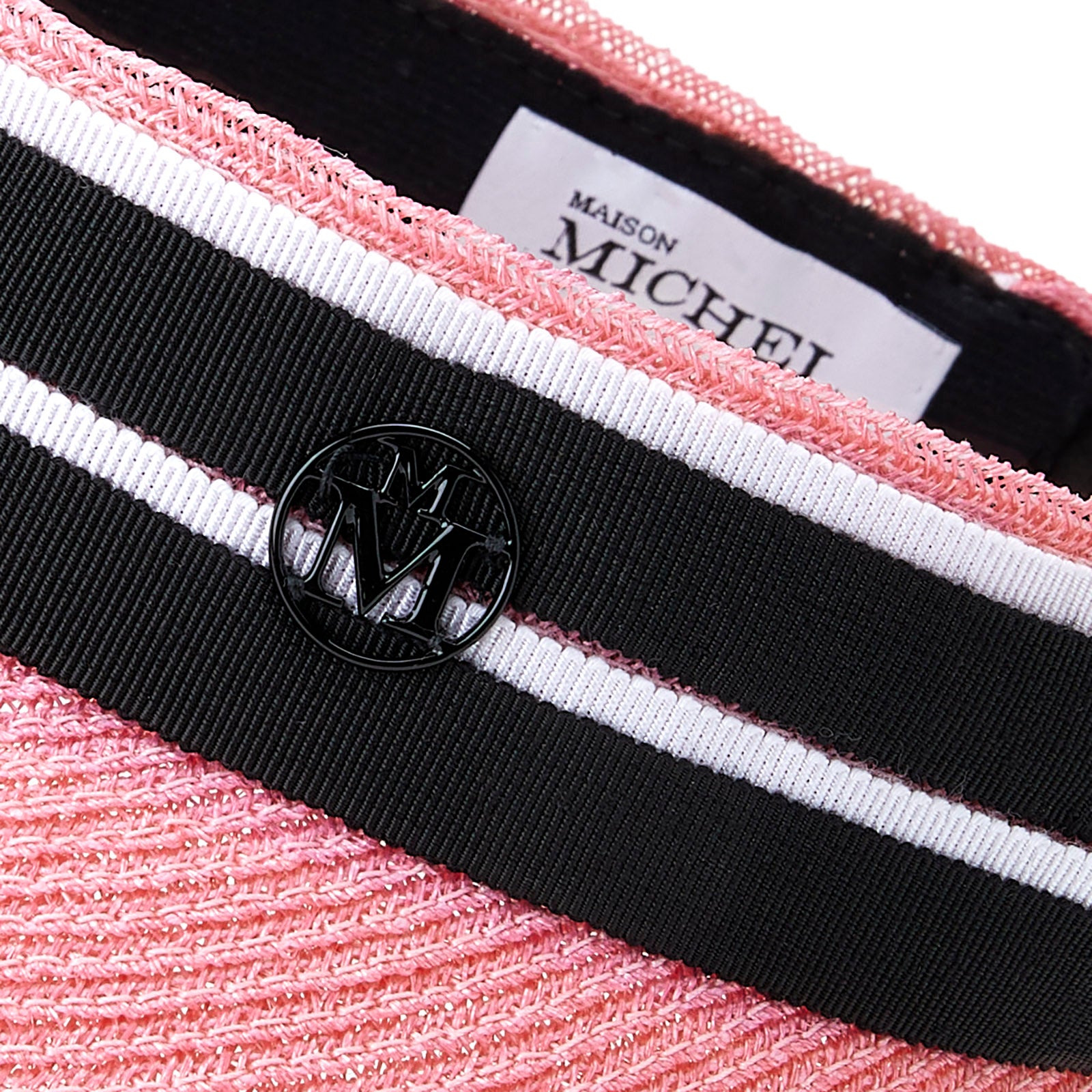 Pat Vizor - Visière en paille rose floral.