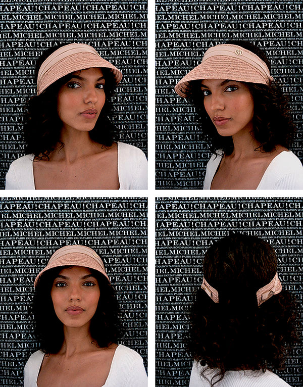 Pat - Visière en paille de chanvre beige bunker.