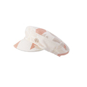 Peneloppe - Casquette en tissu imprimé multicolore inspiré par la fleur d'oranger.