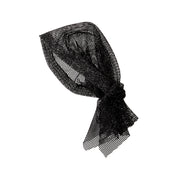Riri - Turban en tulle noir pailleté.