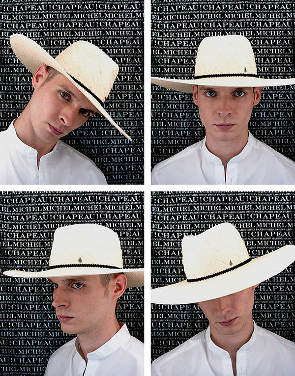 Capeline en paille et ruban noir