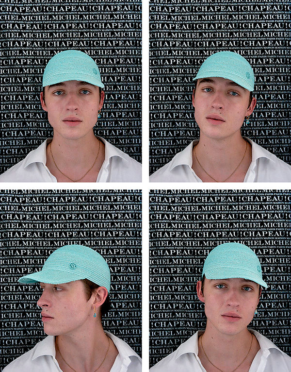 Tiger - Casquette en paille bleu aquatique.