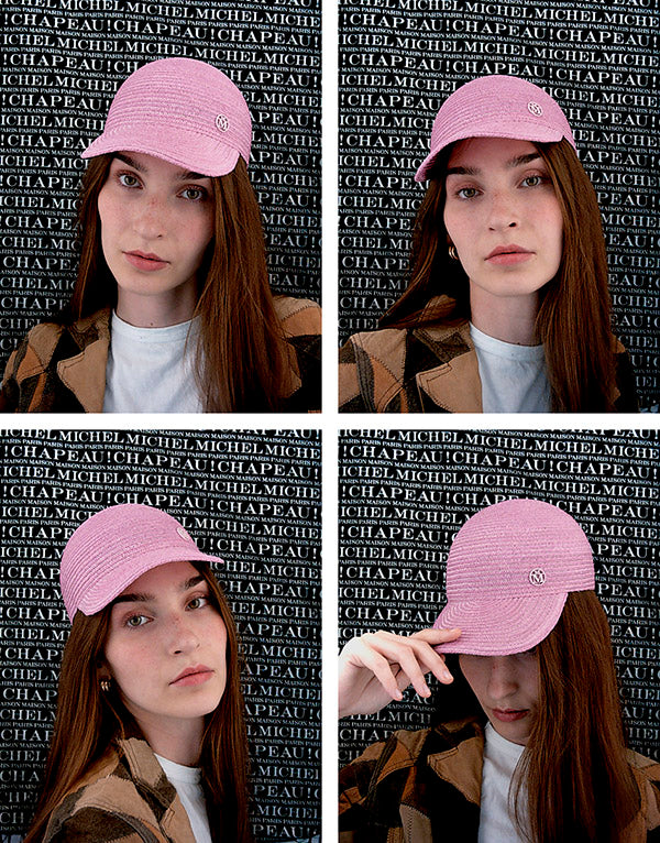 Tiger - Casquette en paille bubblegum.