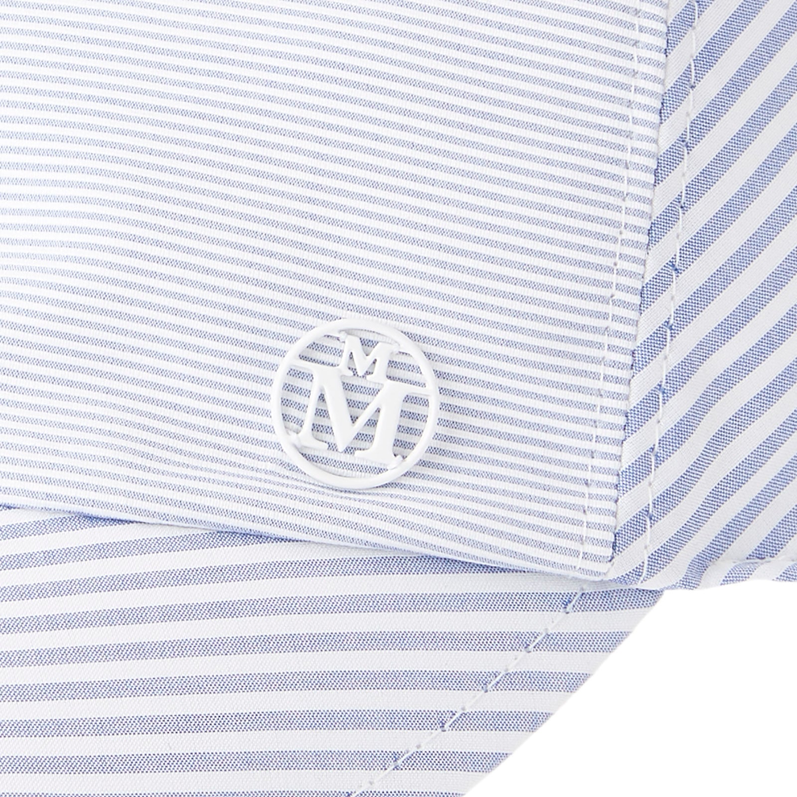 Tiger - Casquette en tissu effet chemise rayée bleue et blanche.