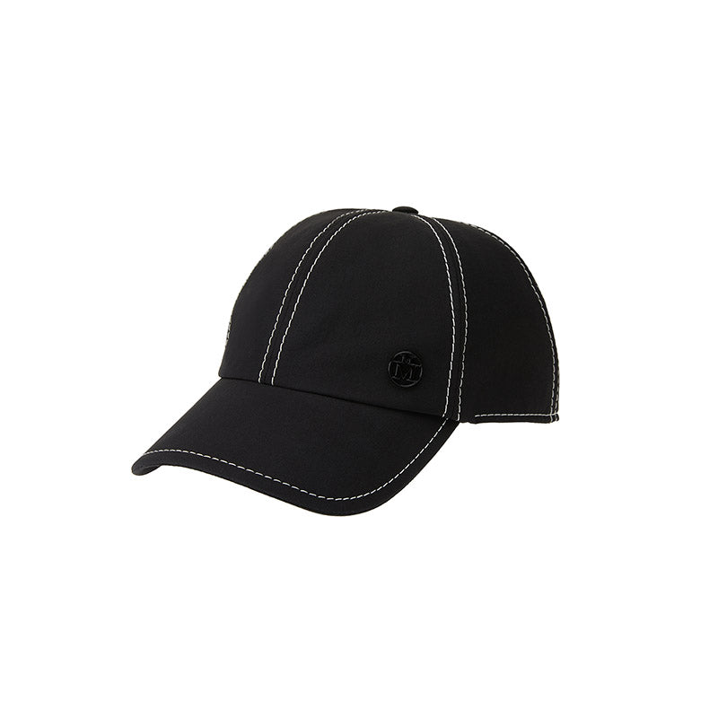 Tiger - Casquette en coton noir avec des coutures blanches.