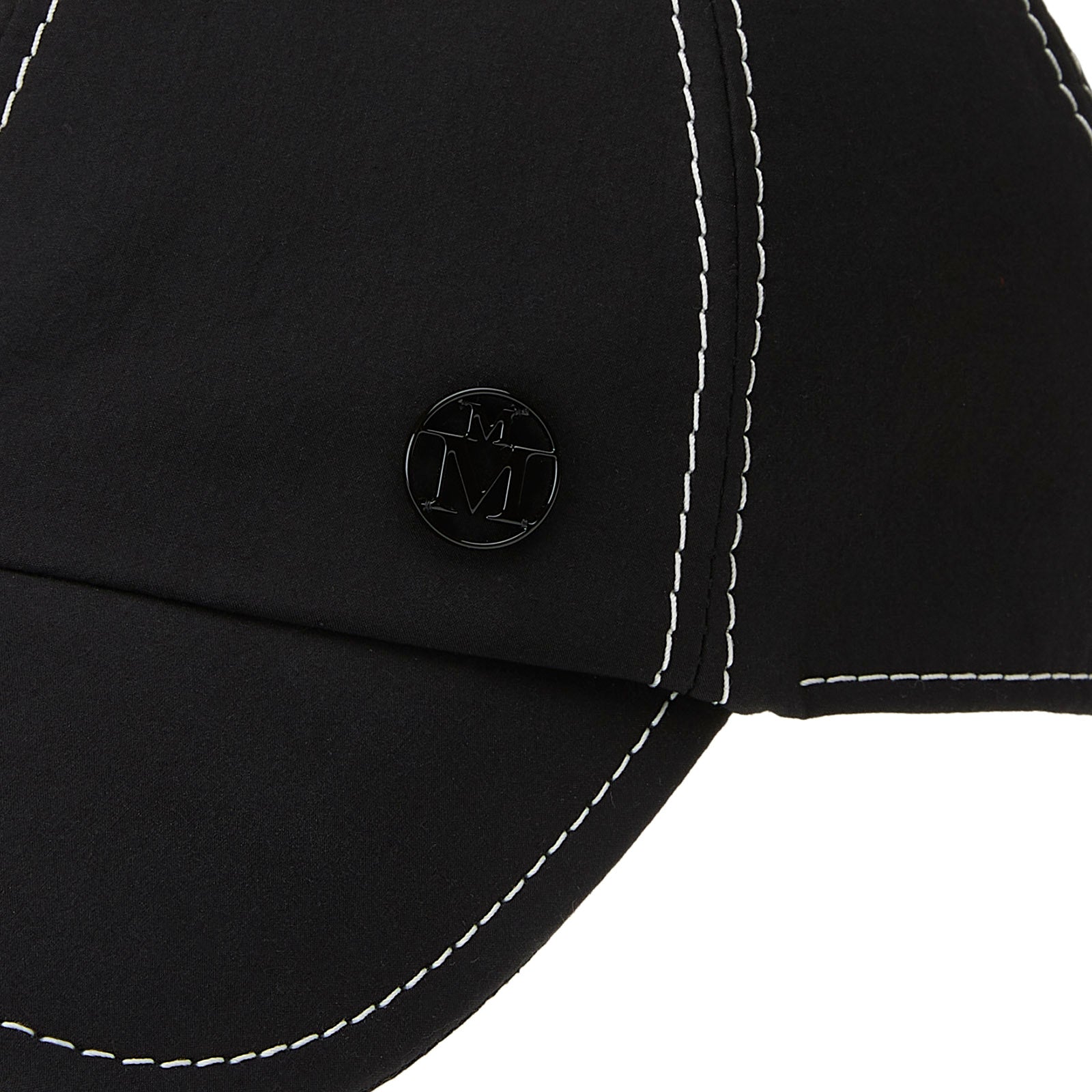 Tiger - Casquette en coton noir avec des coutures blanches.