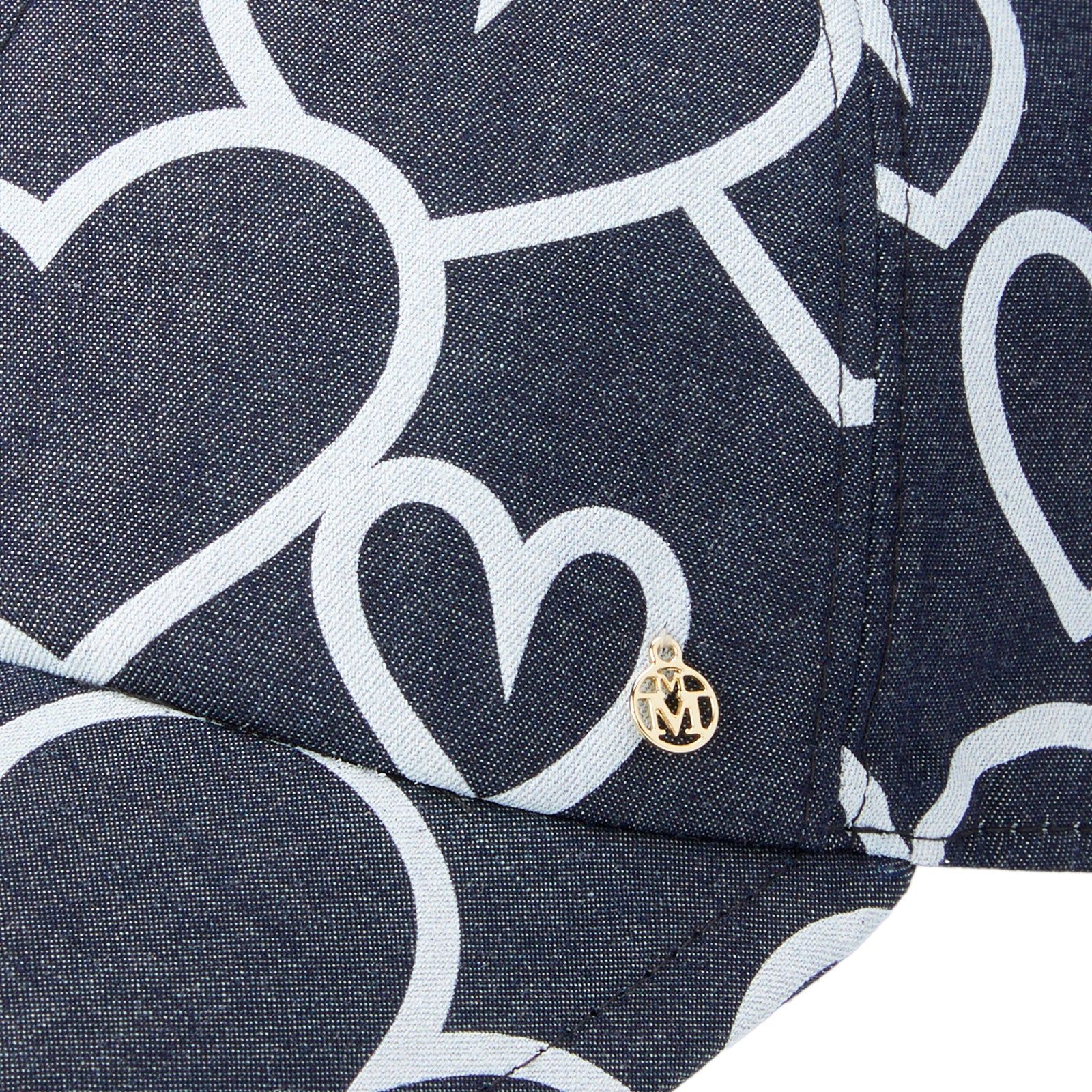 Casquette denim motifs coeurs