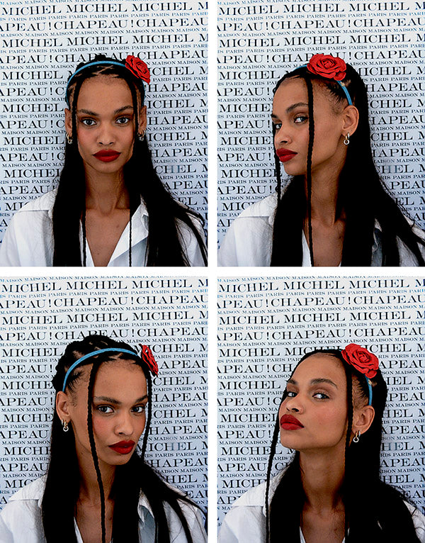 Serre tête denim avec rose