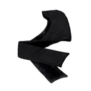 Violaine - Capuche en laine noire avec de la fausse fourrure et des strass Preciosa.