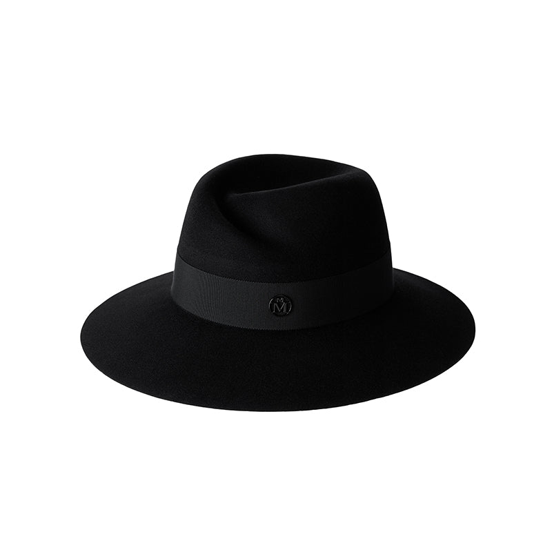 Virginie - fedora waterproof en feutre de lapin noir.