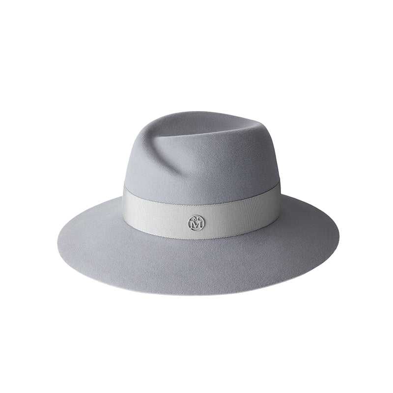 Virginie - fedora en feutre gris perle, waterproof.