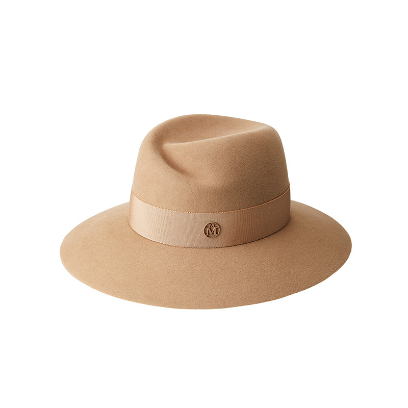 Virginie - fedora en feutre camel et waterproof.