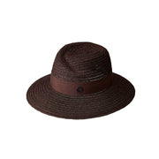 Virginie - fedora en paille chocolat.