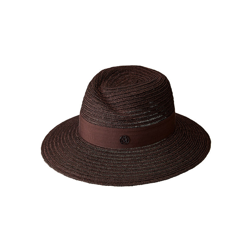 Virginie - fedora en paille chocolat.