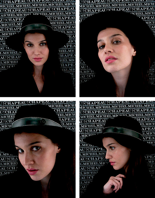 Virginie - Fedora en feutre noir avec une ceinture effet cuir.