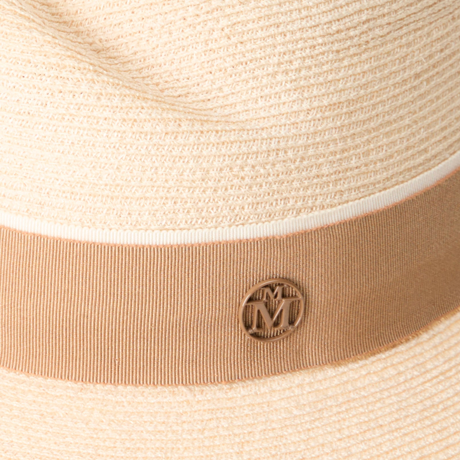 Virginie - Fedora en paille naturelle avec un ruban beige