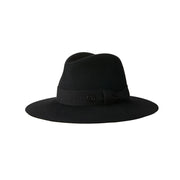 Zango - Fedora en feutre noir orné d’un ruban ton sur ton.