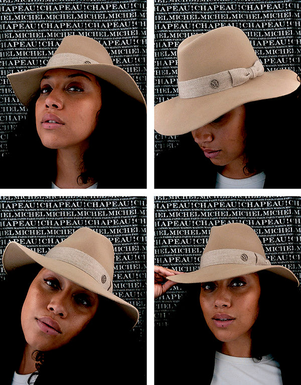 Zango - Fedora en feutre onyx beige orné d’un ruban ton sur ton.