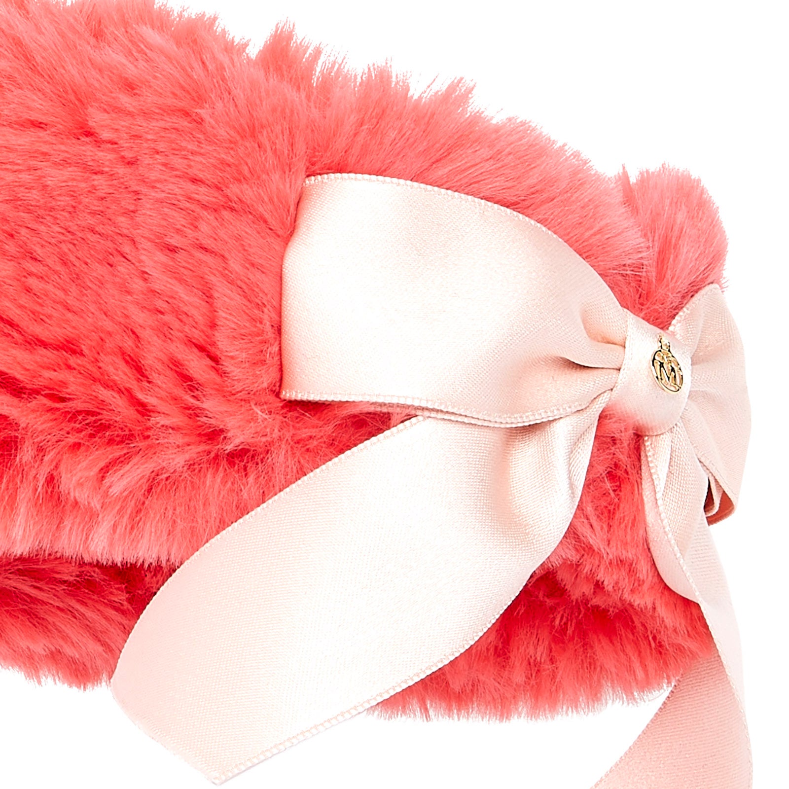 Zaza - Cache-oreilles en fourrure teintée rose corail.