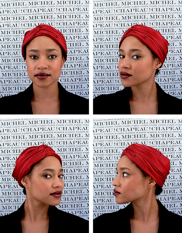 Red turban silky effect