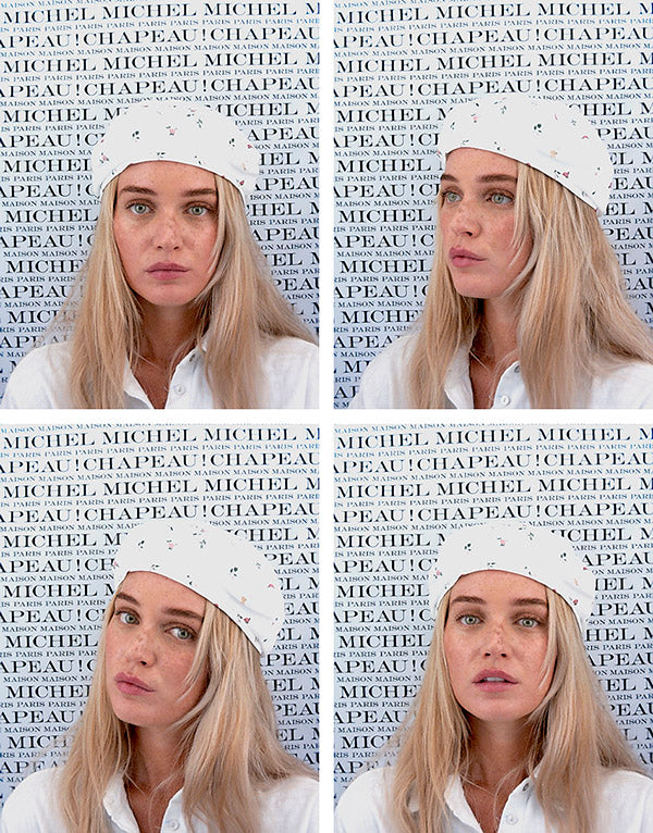 White beret with flowers