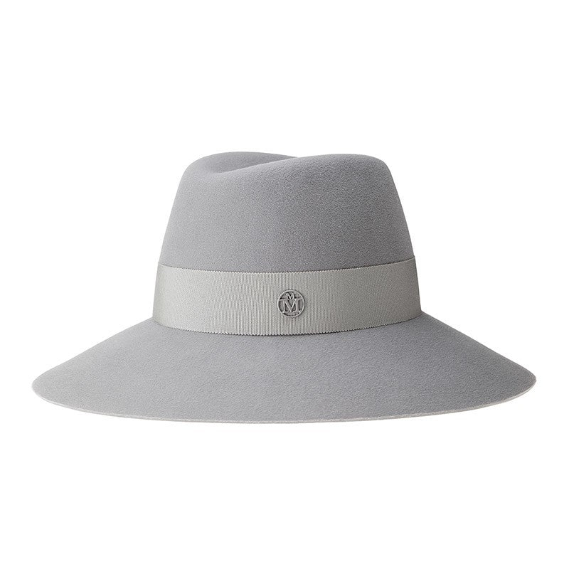 Kate - fedora en feutre de lapin pearl grey, waterproof.