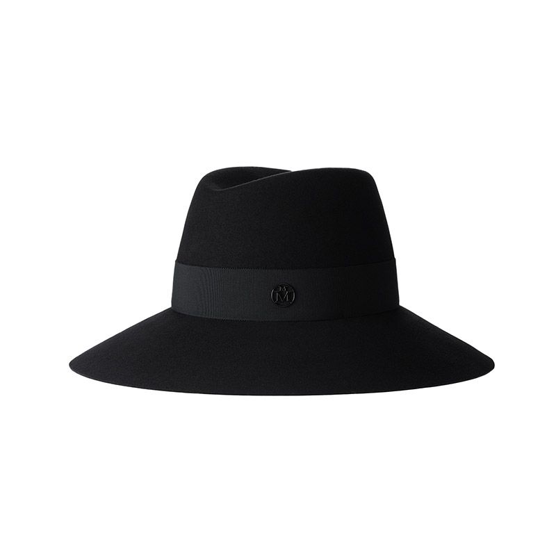 Kate, black felt fedora hat, waterproof - Maison Michel Paris.